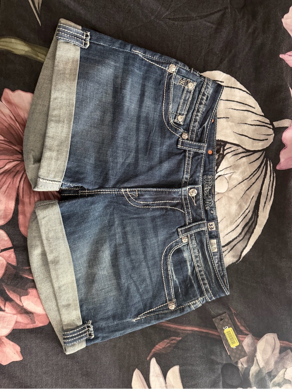 Miss Me Dark Blue Denim Jean Shorts